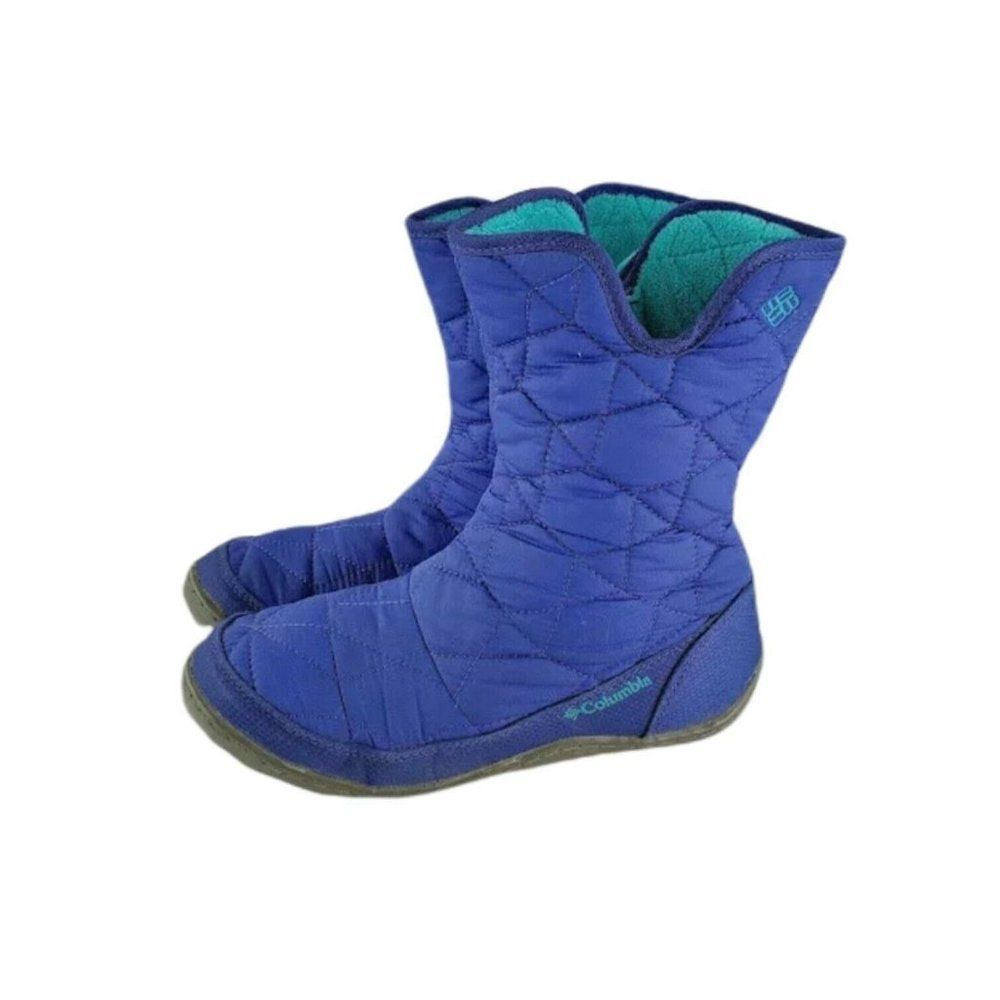 Columbia Womens Blue Minx Slip BY1329-545 Omni Heat Waterproof Winter Boots US 4